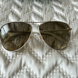Gucci women’s white and gold aviators   Brand new with tags
